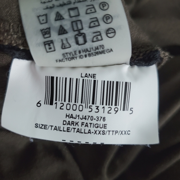 BCBGMaxazria Lane Contrast Parfait Top Chiffon Hem Dark Olive Green - Picture 5 of 5